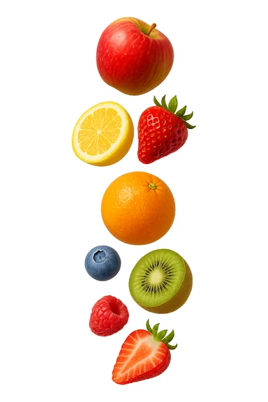 frutta mista cade dall'alto verticalmente sticker