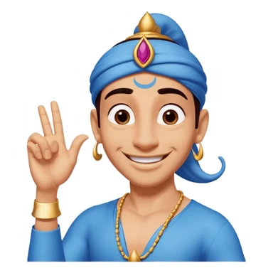 Genie from Aladdin. make several options for the genie from alladin cartoon for the further animation, i want that he shows the like sign with his left hand and smiles sticker