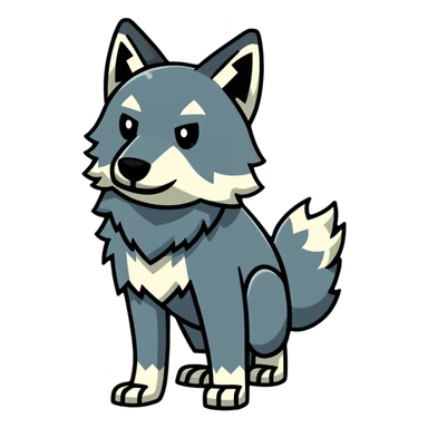 Minecraft wolf with a square shape sticker