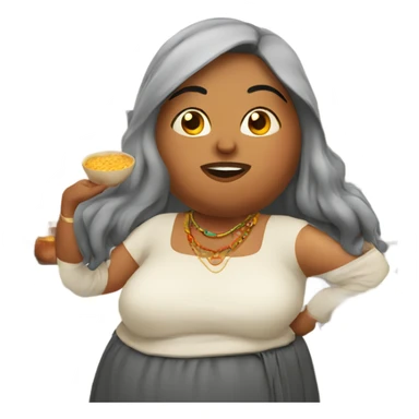 Fat indian Woman in kitchen  sticker