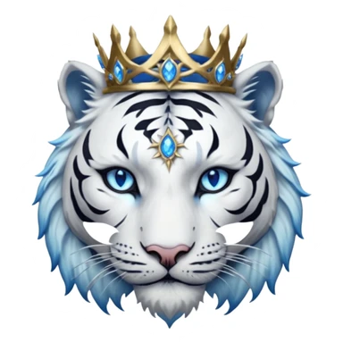 ESO Female white/black tiger khajiit leader of the umbral rose, glowing blue eyes, glowing blue 'third eye' gem, something symbolizing leadership ruling  sticker