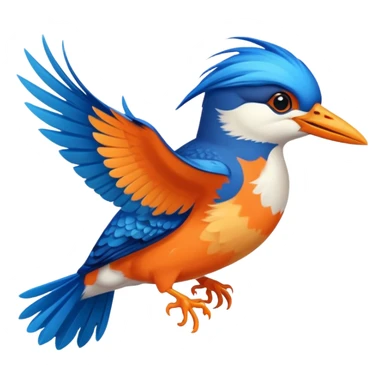Create a flying kingfisher keep the detail to a minimum but make it recognizable. Keep the number of colors limited to only 5 sticker