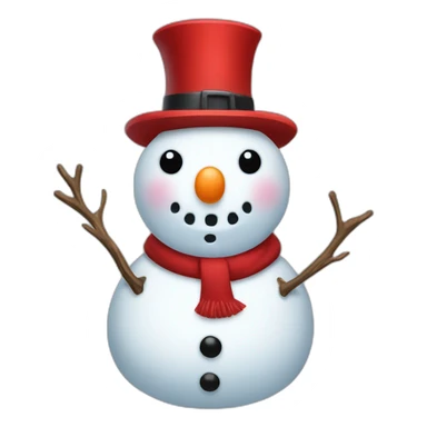 full body christmas snowman red hat sticker