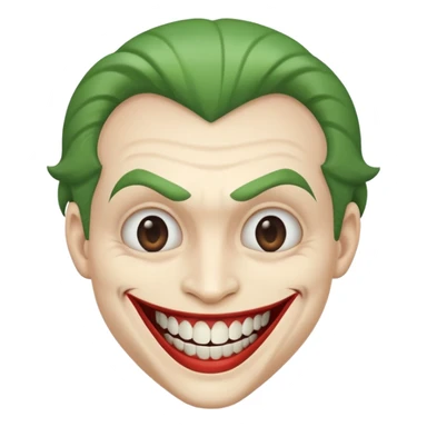 Joker face with big smile and only one tooth sticker