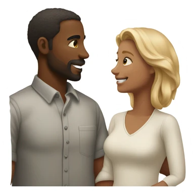 White people hyper realistic lovers sticker