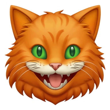 A cat with sharp teeth sticker