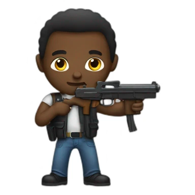 Black guy with a gun sticker