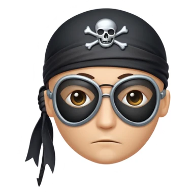 pirate eyepatch object icon, black eyepatch with strap, 3D cartoon, mobile game icon style, centered, clean background, no text, no watermark
 sticker