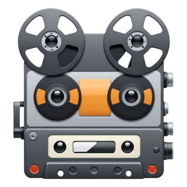 Minimalist emoji-style sticker of a VHS tape where the reels look like eyes, staring out. Black, white, and gray tones only.
 sticker