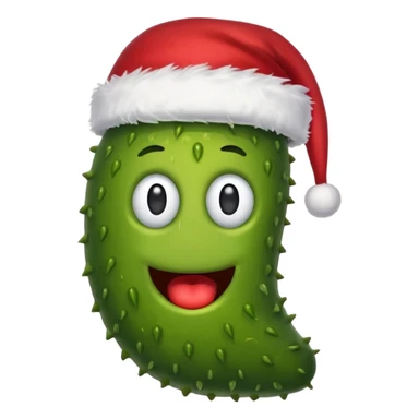 Pickle wearing Santa hat sticker