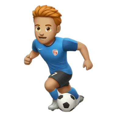 Chat roux entrain de jouer au foot sticker