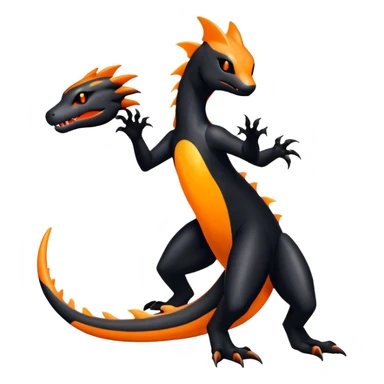 Shiny Salandit-Quilava-Fakémon-hybrid-creature (full body)  sticker