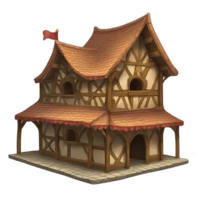 medieval building carnival funhouse sticker