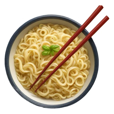 Noodles in a Japanese bowl with chopsticks  sticker