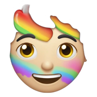 Dos Corazones arcoiris contentos sticker