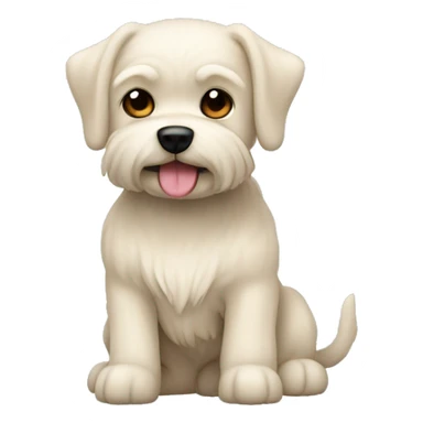 The maltipu dog is light beige in color sticker