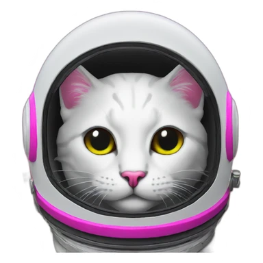cat neon astronaut helmet sticker