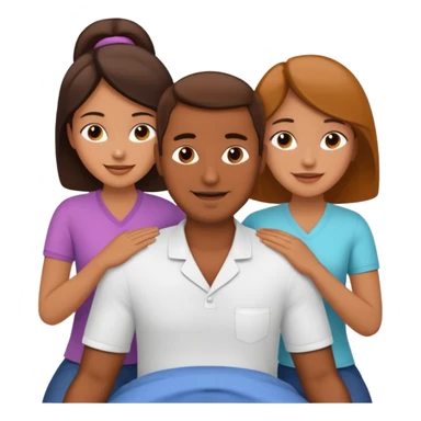 A brown massage man massaging females sticker