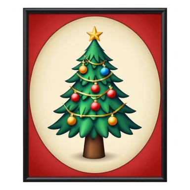 postcard christmas tree on it sticker