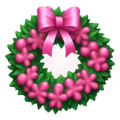 pink christmas wreath sticker