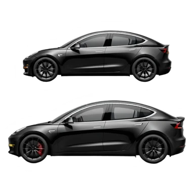 tesla model 3 performance preto com puxadores das portas pretos e rodas com jantes cinzentas  sticker