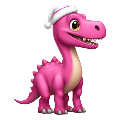 pink christmas dinosaur sticker