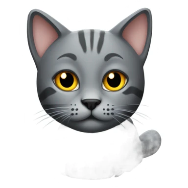 Gray cat with coal  sticker
