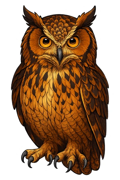 owl, digital illustration sticker