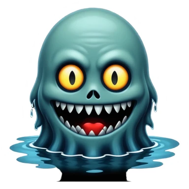 horror lake with water sticker