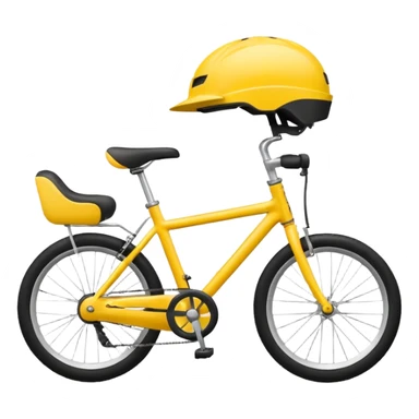 stylized bicycle with child seat and helmet, simple and clean sticker