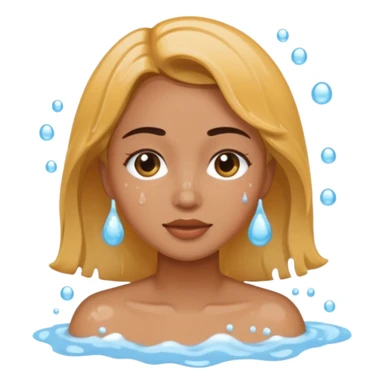 a female washing her face outside of shower  sticker