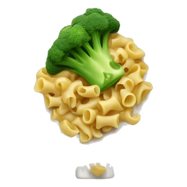 dish with macaroni and pieces of broccoli sticker