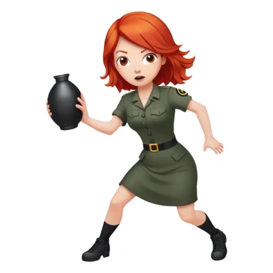 Red head throwing a bomb sticker
