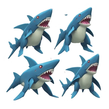 Sharpedo-Gabite-Salamence-Mecha full-body sticker