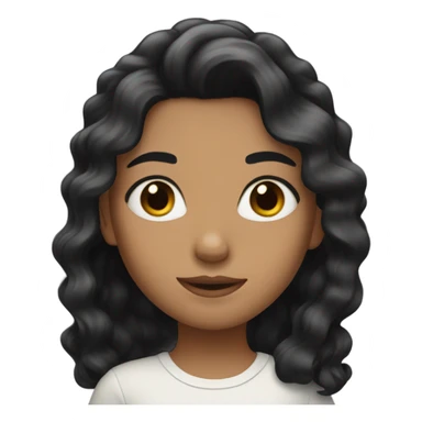 girl with a black wavey hair  sticker