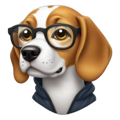Beagle qui porte des lunettes de soleil et une veste  sticker