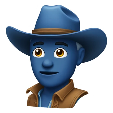 Blue face cowboy sticker