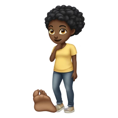 black girl with a messed up foot sticker