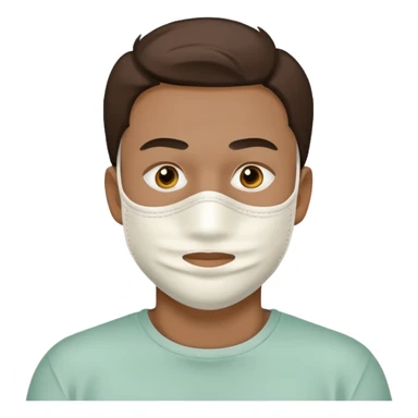 man with white clay face mask sticker