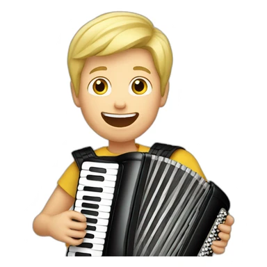 Blond boy playing accordion sticker