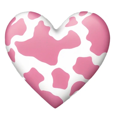 Pink and white cow print love heart  sticker