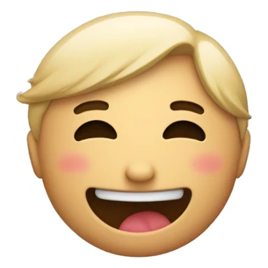 A person thats blushing covering their face while giggling sticker