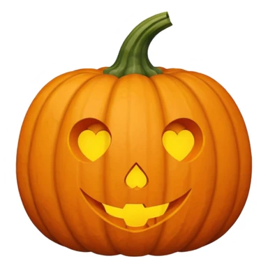 Pumpkin with a heart shape sticker