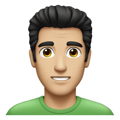 Guy with dark black hair and elvis hair an no glases - Eye Color Green  sticker