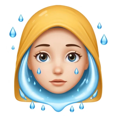 girl with water drops over her head sticker