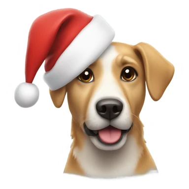 dog with santa hat sticker