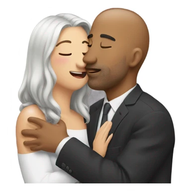 Man getting kissed on the cheek sticker