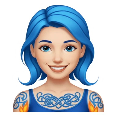 Hot Druid with glowing blue Celtic tattoos sticker