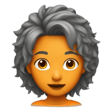 girl with orange Wolf hair cut sticker