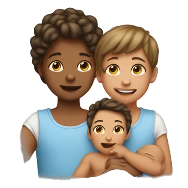 girl with boys and baby sticker